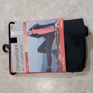 Cuddl Duds Stretch Fleece Women's High Rise Base Layer Legging,